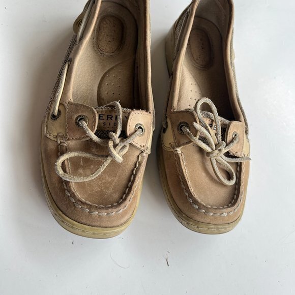 Sperry Top-Sider Angelfish Slip-On Boat Shoes Womens Linen-Oat Size 6M - Picture 3 of 6